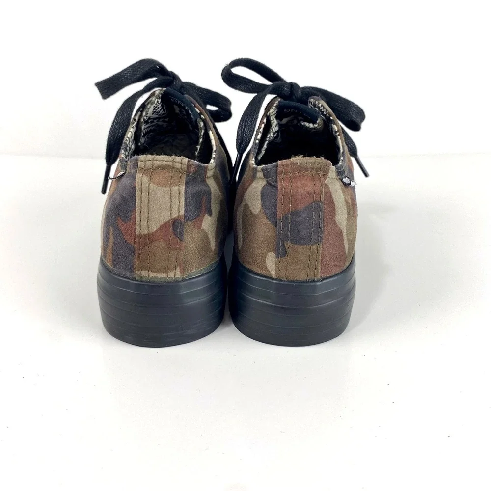 mtng Platform Sneakers Womens 39 Canvas Camouflage 8.5 LKNU Low Top Tennis Shoes